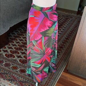 FARM Rio Vibrant Leaf Print Maxi Skirt
